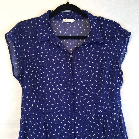 Meadow Rue Anthropologie Heart Print Button Tunic - Picture 2 of 8